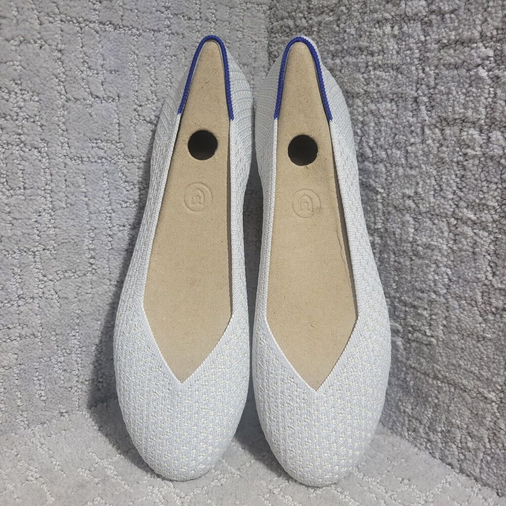 Rothy's The Flat Women's Size 9.5 US Salt Honeycomb Round Toe Slip On Shoes - Picture 1 of 13